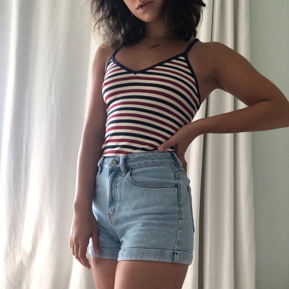 Brandy Melville Red, White, & Blue Striped Tank